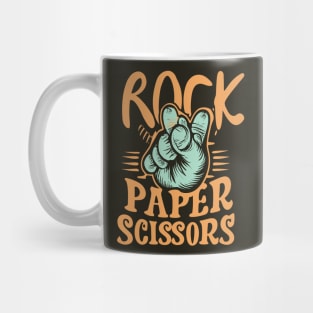 Rock Paper Scissors Art Design with Hand Mug